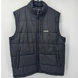 Ecko Unltd Men's Vest Black Puffer Full‎ Zip Pockets Size XL Polyester Filling